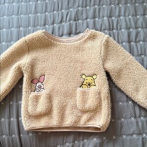 Disney Beige Fleece Jacket with Pooh and Piglet